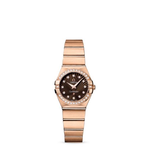 Omega Constellation Quartz 24 Brushed Red Gold / Diamond / Brown Supernova